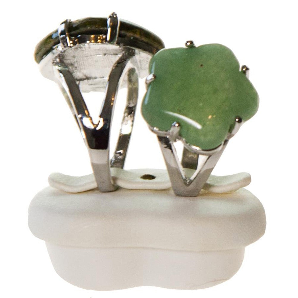 Mini presentoir bague alliance cœur simili cuir (2 bagues)