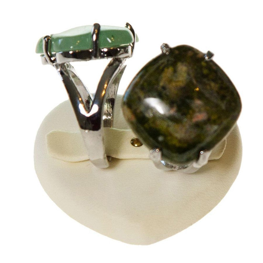Mini presentoir bague alliance cœur simili cuir (2 bagues)