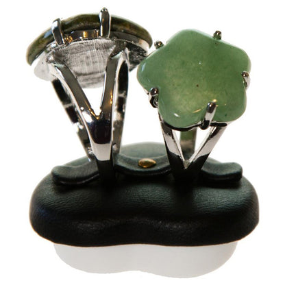 Mini presentoir bague alliance cœur simili cuir (2 bagues)