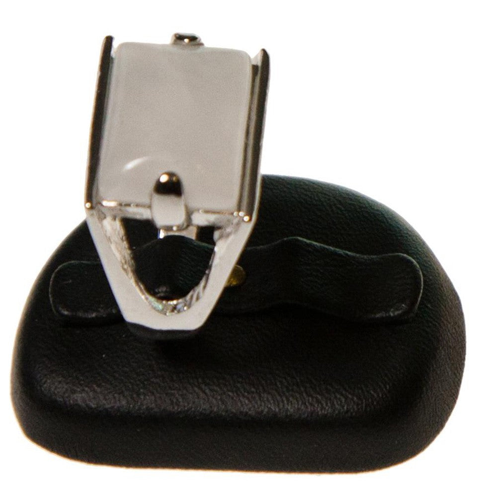 Mini presentoir alliance ovale en simili cuir (2 bagues)