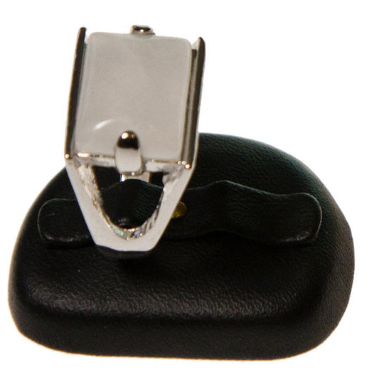 Mini presentoir alliance ovale en simili cuir (2 bagues)