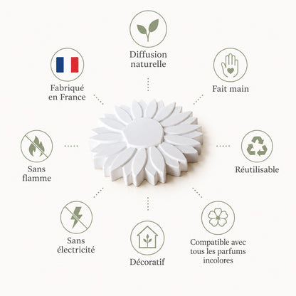 🐢 Galets diffuseurs à parfumer en forme de fleur – Lot de 4