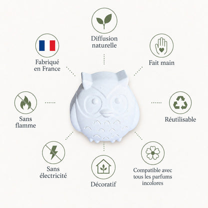 🦉 Diffuseurs de Parfum Chouettes & Hiboux x2 – Création Artisanale Française