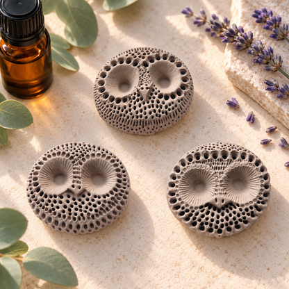 🦉 Trio de Chouettes & Hiboux – Diffuseurs de Parfum Artisanaux en Plâtre Céramique