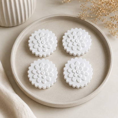 🐢 Galets diffuseurs à parfumer en forme de fleur – Lot de 4