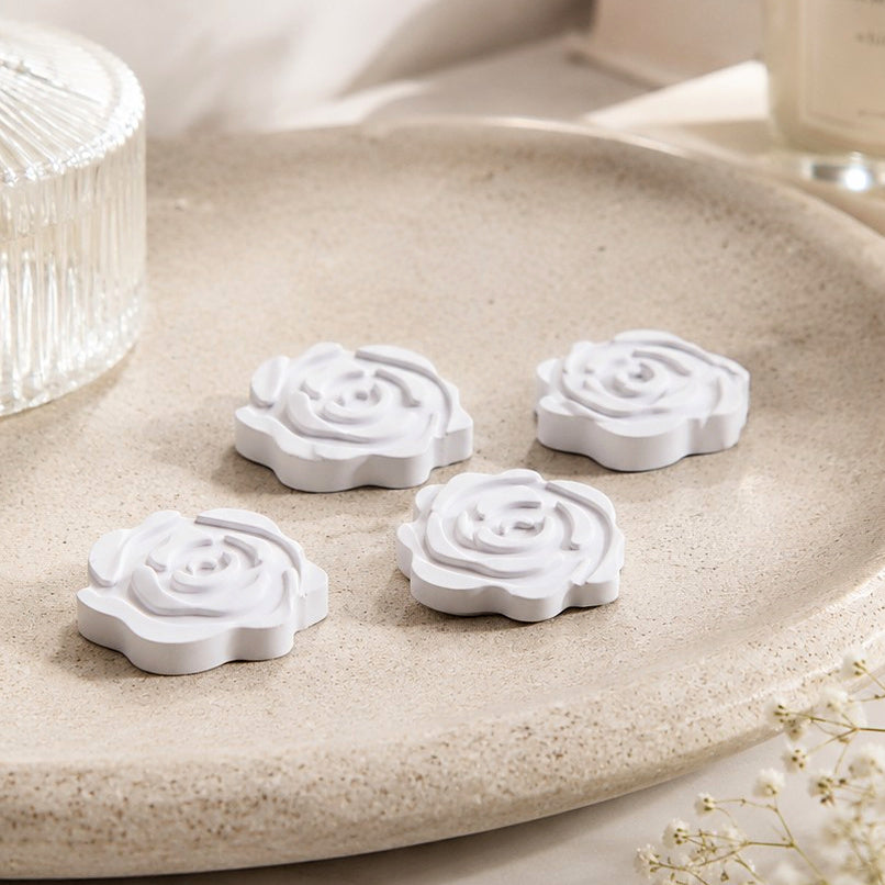 🐢 Galets diffuseurs à parfumer en forme de fleur – Lot de 4