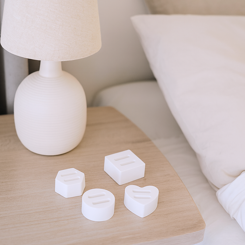 Porte-bague artisanal en plâtre céramique pour 2 bagues