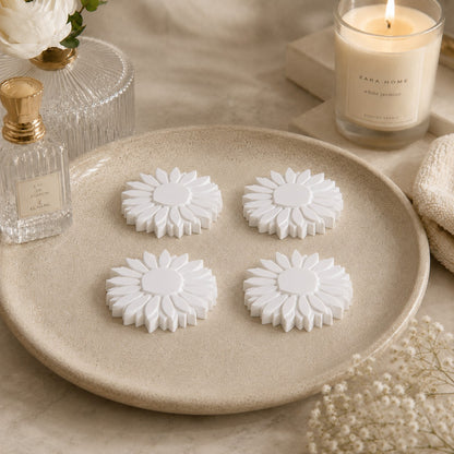 🐢 Galets diffuseurs à parfumer en forme de fleur – Lot de 4