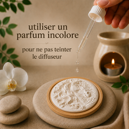 Diffuseur de parfum Tête de Cheval sur support en bambou