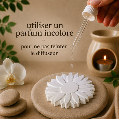 🐢 Galets diffuseurs à parfumer en forme de fleur – Lot de 4