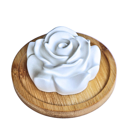 Rose 2 en plâtre céramique – Diffuseur de parfum artisanal à diffusion naturelle