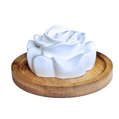 Rose 2 en plâtre céramique – Diffuseur de parfum artisanal à diffusion naturelle