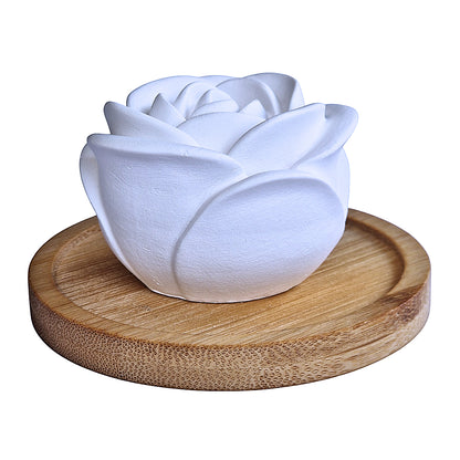 Diffuseur de parfum en plâtre céramique en forme de rose – Diffusion à froid, création artisanale